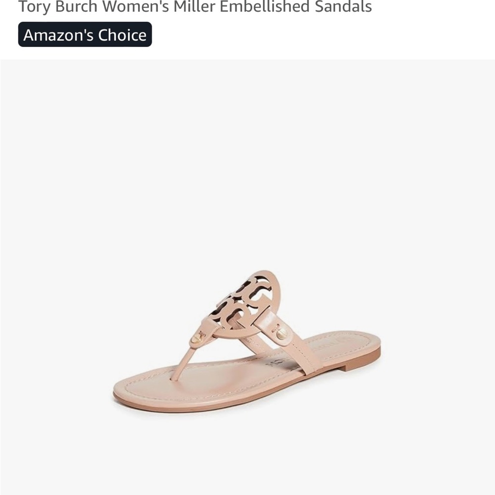 Size 9. Tory Burch Women's Miller Embellished Sandals - Picture 4 of 4